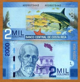 Costa Rica, 2000 ( 2,000 ) Colones, 2011, New, UNC