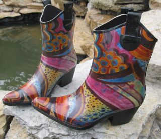 Cowboy Multi Swirl Pattern Rain Boots 9 From Corkys Choose Size