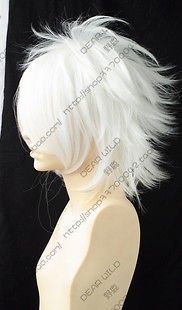 914 COS WIGS New Short White Cosplay Party Anti Alice Wig +free gift