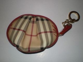 NEW Burberry Nova Check Round Leather Cosmetic Bag