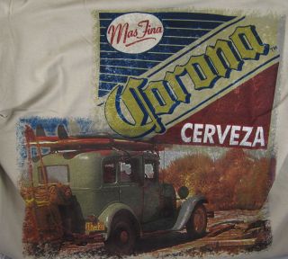 Corona Extra Tee T Shirt W/ Vintage Truck And Surfboards 100 % Cotton