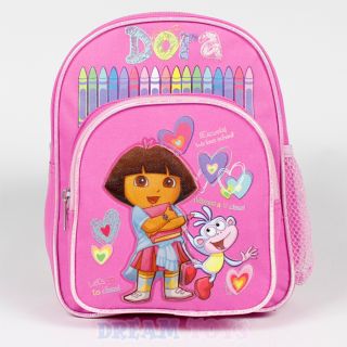 Nick Jr Dora the Explorer Crayons Pink 10 Toddler Backpack   Mini