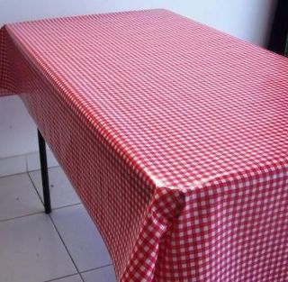 MEXICAN OILCLOTH FABRIC GREAT FOR TABLE CLOTH BAGS CRAFT RED CHECK