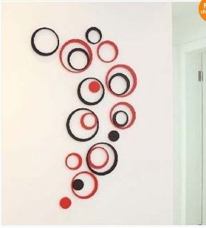 Circles Ring Creative Stereo Wall Stickers Mural Indoor 3D Wall Art