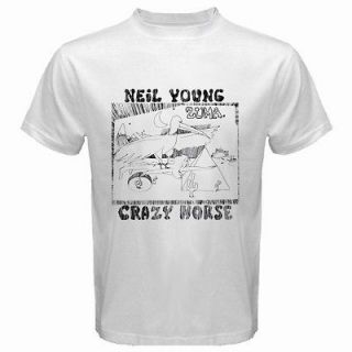 New Neil Young Crazy Horse Zuma Mens White T Shirt Size S M L XL 2XL