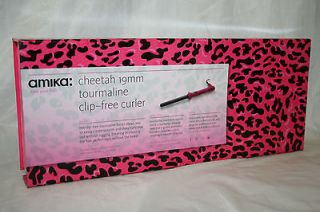 Amika Pink Cheetah Clipless Curling Iron (19mm)