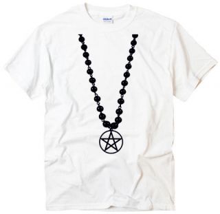 Pentagram Necklace Pagan Pentacle symbol goth metal wiccan magic men t