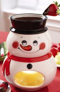 Snowman Fondue Pot With 4 Dipping Forks Snowman Fondue Pot