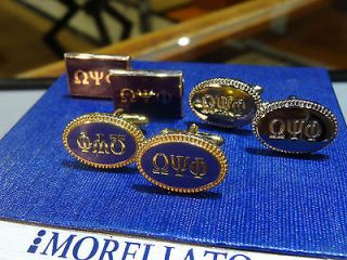OMEGA PSI PHI FRATERNITY PURPLE GOLD ENAMEL OR ALL SILVER CUFFLINKS