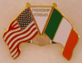 IRISH & USA FLAG FRIENDSHIP PIN, TIE TAC BROOCH St.Pat