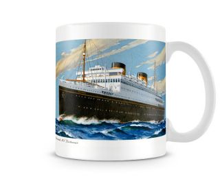 Printed Mug Cunard Line Ship RMS BRITANNIC built in 1928   PCard088