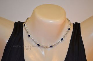 Nadri Sapphire Crystal Necklace NWT Silvertone