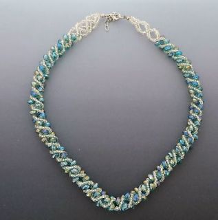 Cowgirl Bling Necklace Twisted Sparkle Aqua bead necklace   Great for
