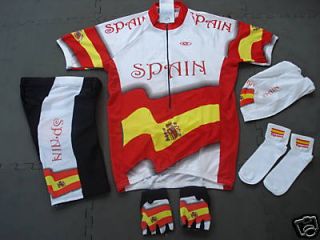 New SPAIN Team Cycling Set Flag Jersey Shorts size S