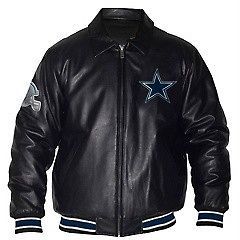 NFL Dallas Cowboys Fashion Leather Like Jacket with Chenille Logos