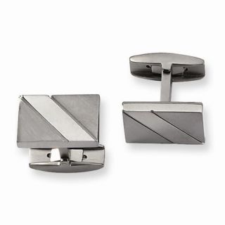 ® Titanium Double Domed Brush Finished Contemporary Shirt Cuff Links