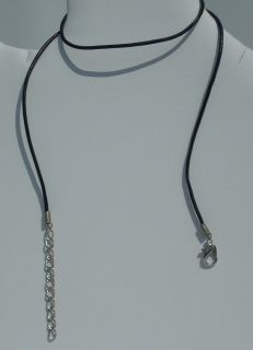 LEATHER BLACK ROUND CORD NECKLACE FOR PENDANTS