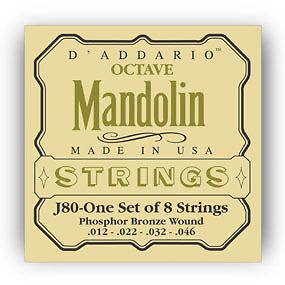 Addario J80 Mandolin Strings x 10 Sets Phosphor Bronze Octave Medium