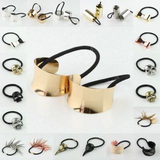NEW WOMEN GIRL CHIC HAIR CUFF WRAP PONY TAIL BAND METAL HOLDER RING