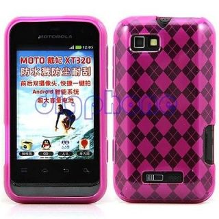 Rose Red Pattern TPU Silicone Gel Case Cover For Motorola Defy Mini