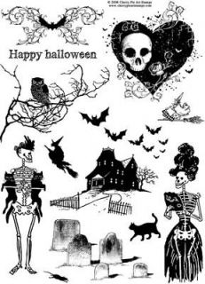 GOTHIC HauNTed SkeleTons Unmo unted rubber stamps SHEET