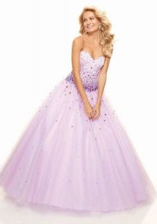 Purple Quinceanera Evening Dress Princess cut Prom Ball Gown Formal