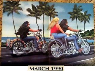 David Mann Centerfold Poster Easy Rider March 1990 Biker Art