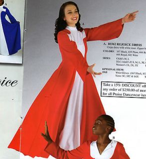 NWT Praise Dress Church Dance White Cross Inset 3 Colors ch/ladies