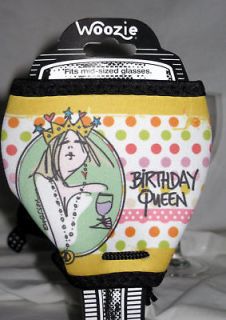 Woozie Birthday Queen Wine Glass Cover Coozie Koozie Party New