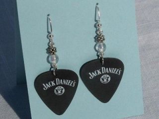 Handmade Jack Daniels Guitar Pick Earrings