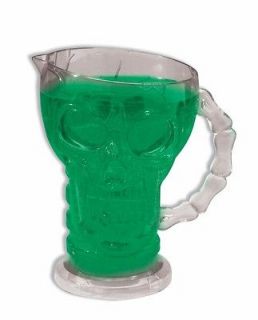 Skull Pitcher Drink Glass Cup Halloween Prop Decor NEW