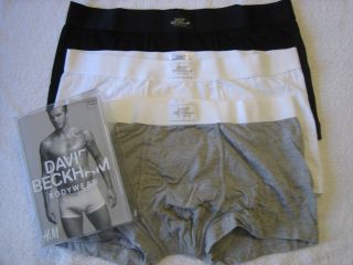 David Beckham H&M 3 Pack TRUNKS Black White Grey S M L XL