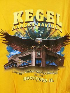 Kegel Harley Davidson Motor Cycles Mens Yellow Tee Shirt Size XXL