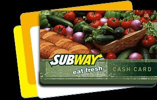 Subway Gift Card $100 Balance