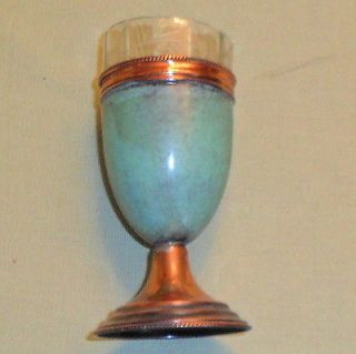 old, 4 Glass lined copper Passover Kiddush wine cup, by A. N