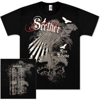 SEETHER 2009 TOUR T Shirt w/ DATES on BACK   RISE ABOVE THIS   CONCERT