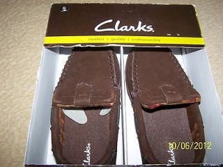 NIB Mens Clarks Dawson indoor/outdoor slippers   brown  size 9