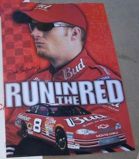 NEW Posters DALE EARNHARDT Jr #8 Run in the Red Nascar Stocking