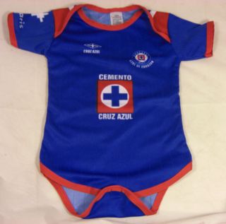 Cruz Azul baby body suit Mexico Soccer NEW Blue like pro soccer jersey