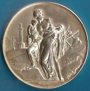 LIFE SAVING / SINKING / French art nouveau medal by Oudiné / circa