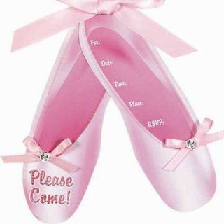 All Occasion Satin Ballet Slippers Jumbo Invitations 8ct Party