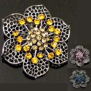  1p Austrian rhinestone crystal flower brooch pin bridal