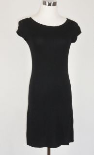 SHAMELESS Black Boat Neck Modal Jersey Knit T Shirt Mini Dress S M L