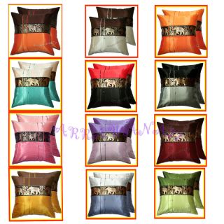Thai Silk Decorative Pillow Cover Sofa Elephant EB_O1