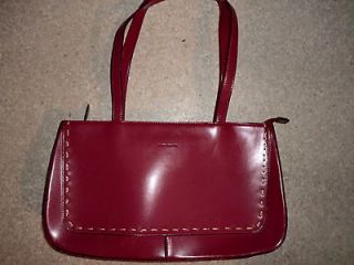 DAVID JONES red leather handbag
