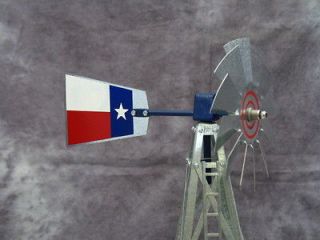 17 Mini Ornamental Windmill   Texas Flag Galvanized