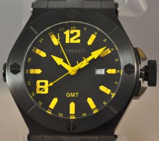 Mens Renato Wilde Beast GMT Black And Yellow Dial Limited Swiss Watch