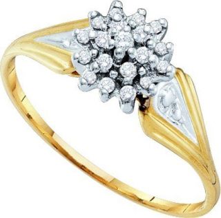 BRAND NEW 0.10CTW LADIES DIAMOND CLUSTER RING SIZE 7 FOR SALE NOW