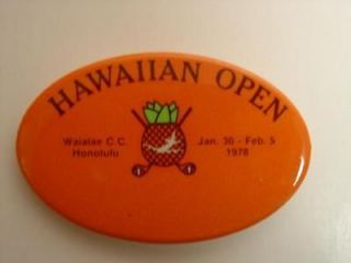 1978 Hawaiian Open orange Badge Button PGA Golf (sku 10367)