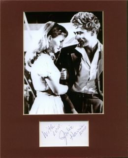 JULIE HARRIS HAND SIGNED MATTED DISPLAY W/JAMES DEAN Autographed